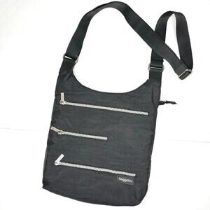 Baggallini Highway Bagg Crossbody Purse Gray Travel Shoulder Bag 3 Triple Zipper
